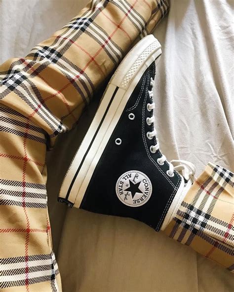 men's burberry converse